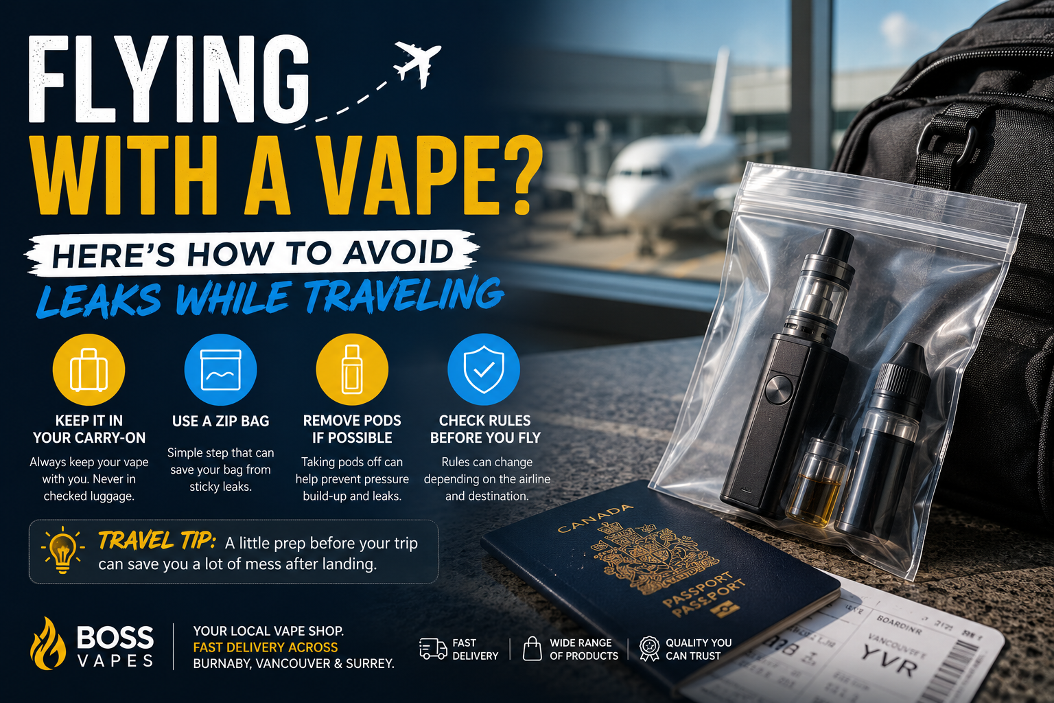 Flying With a Vape? Here’s How to Avoid Leaks While Traveling
