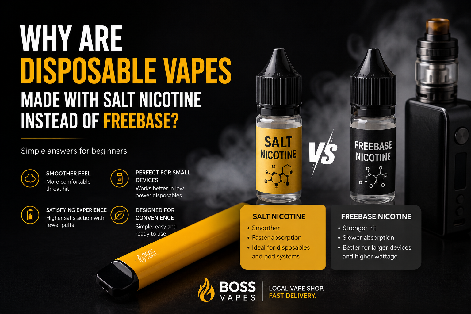 Why Are Disposable Vapes Made With Salt Nicotine Instead of Freebase?