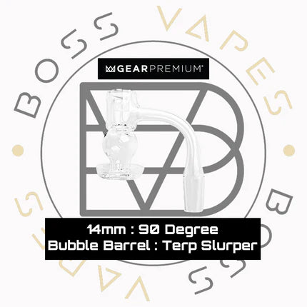 14mm Male 90 Degree Bubble Barrel Terp Slurper Banger (G1343)
