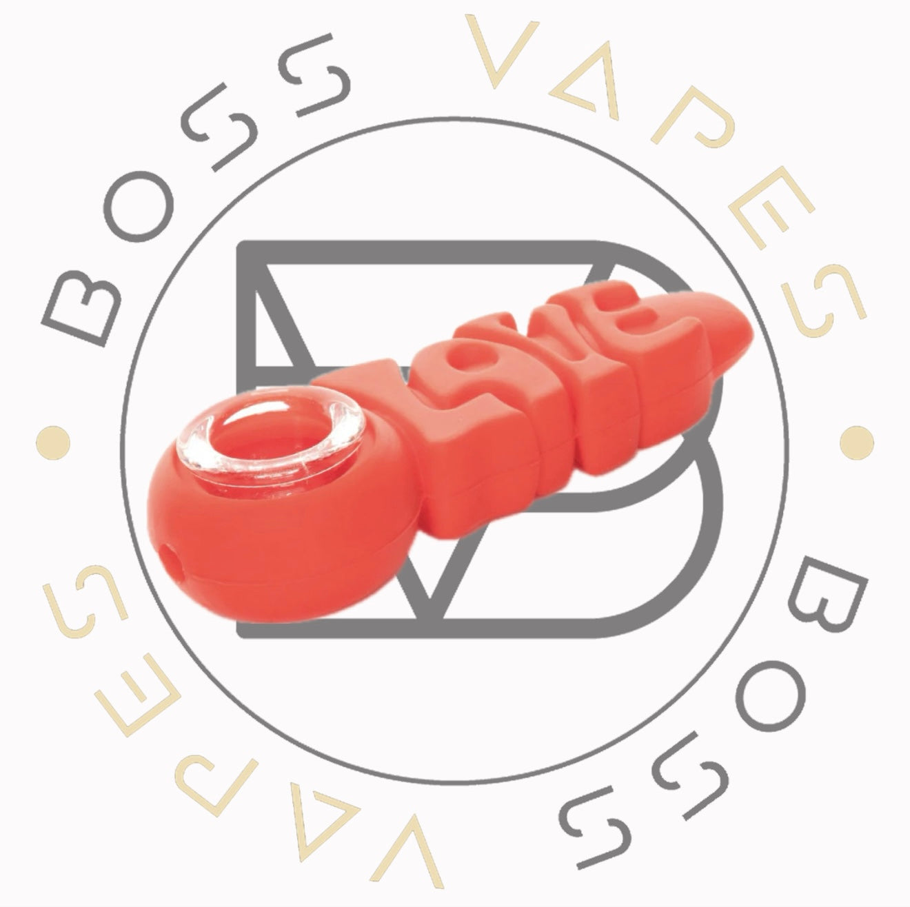 4" Red Love Silicone Hand Pipe W/ Glass Bowl