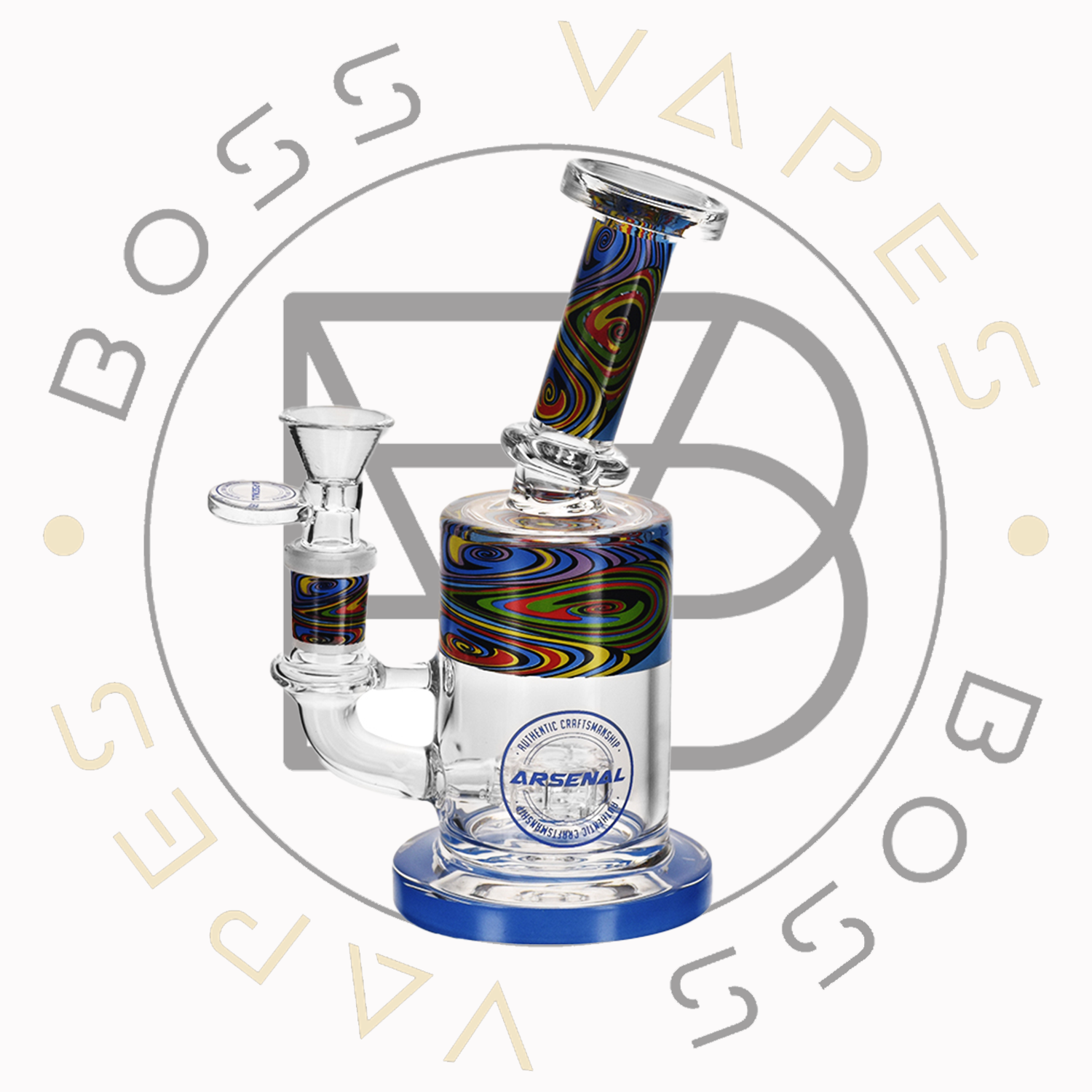 Arsenal Spiral Pattern Glass Rig (Blue) 6"