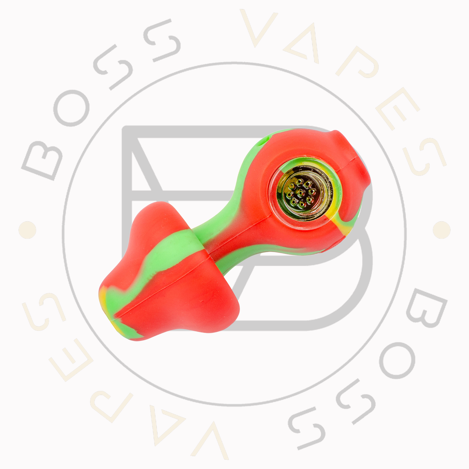 4" Mushroom Hand Pipe Silicone (Rasta)