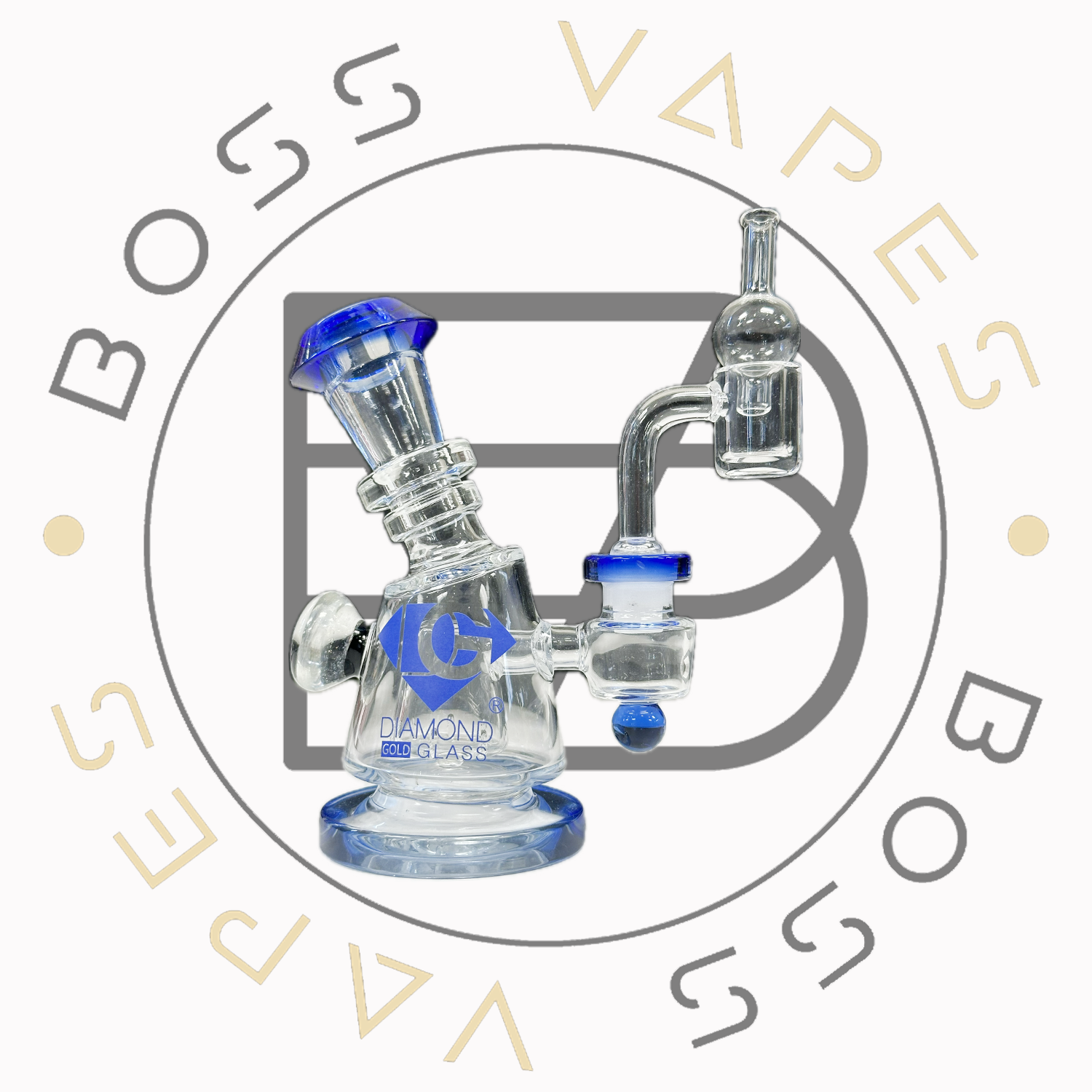 6" Diamond Glass Gold® Hammer Perc Dab Rig 14mm