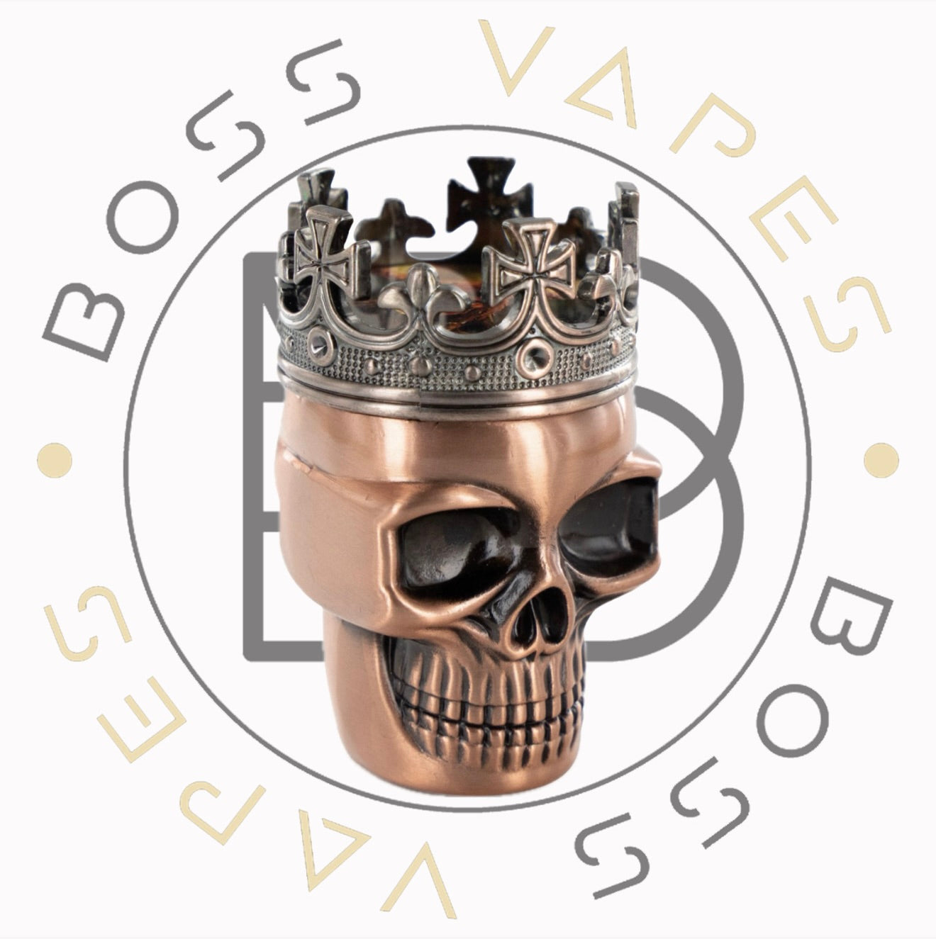 Skull with Crown Grinder 3 parts