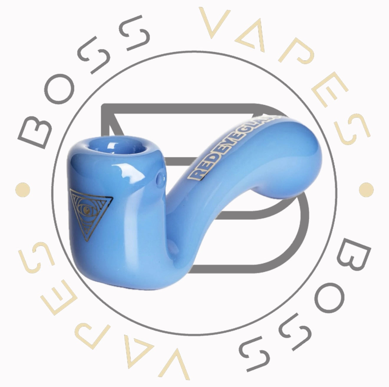 5" Periwinkle Sherlock Hand Pipe W/ Ash catcher mouthpiece & Decals