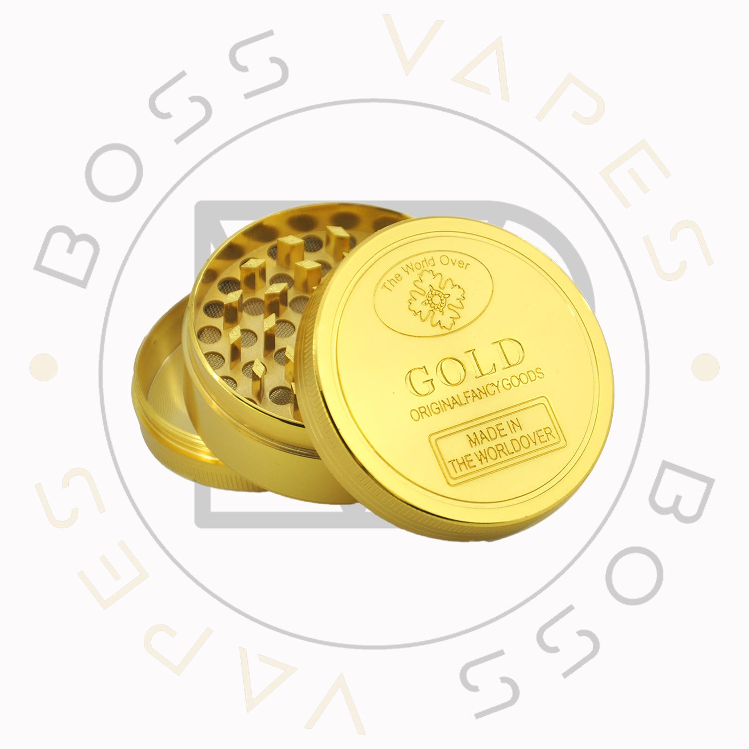 GOLD Aluminum Grinder (52 mm x 26 mm) 3 parts