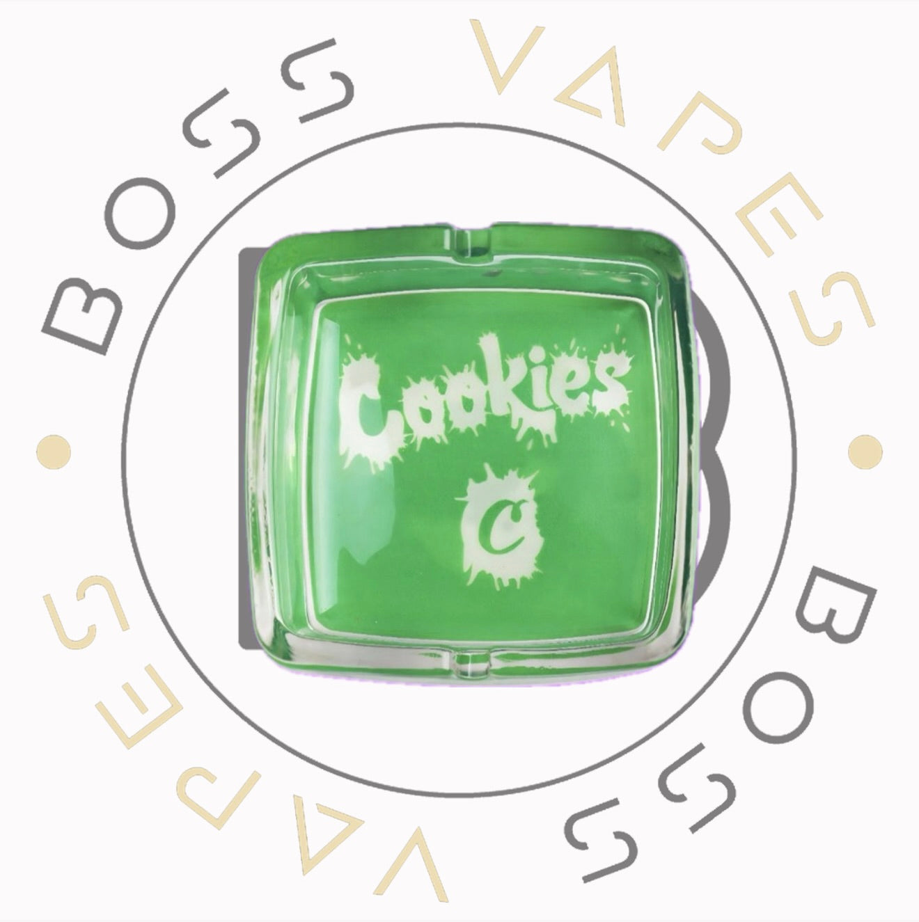 Cookies Square Glass Ashtray