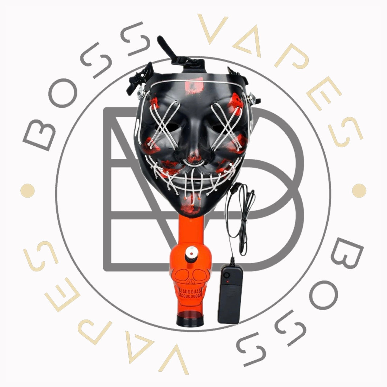 LED Gas Mask w/ Acrylic Water Pipe
