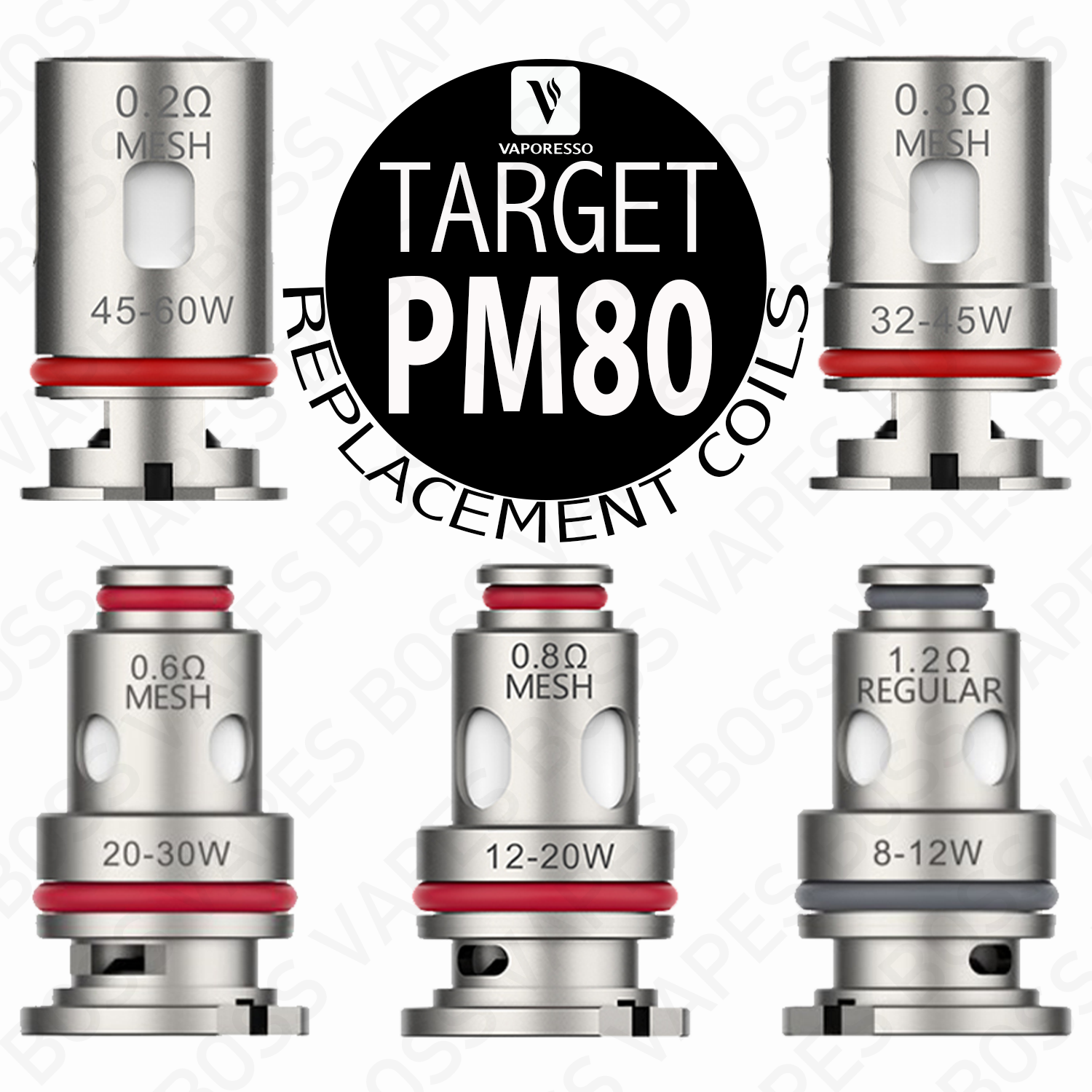 VAPORESSO TARGET PM80 GTX COILS (Priced Per Coil) - Boss Vapes